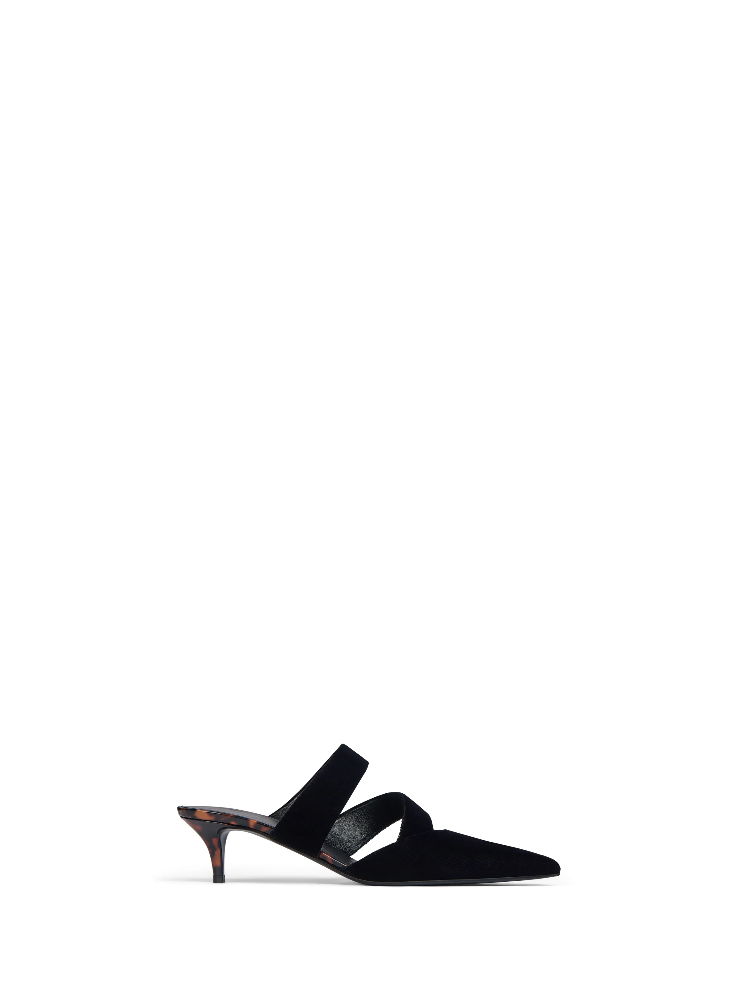 Velvet and printed patent leather mules - 1