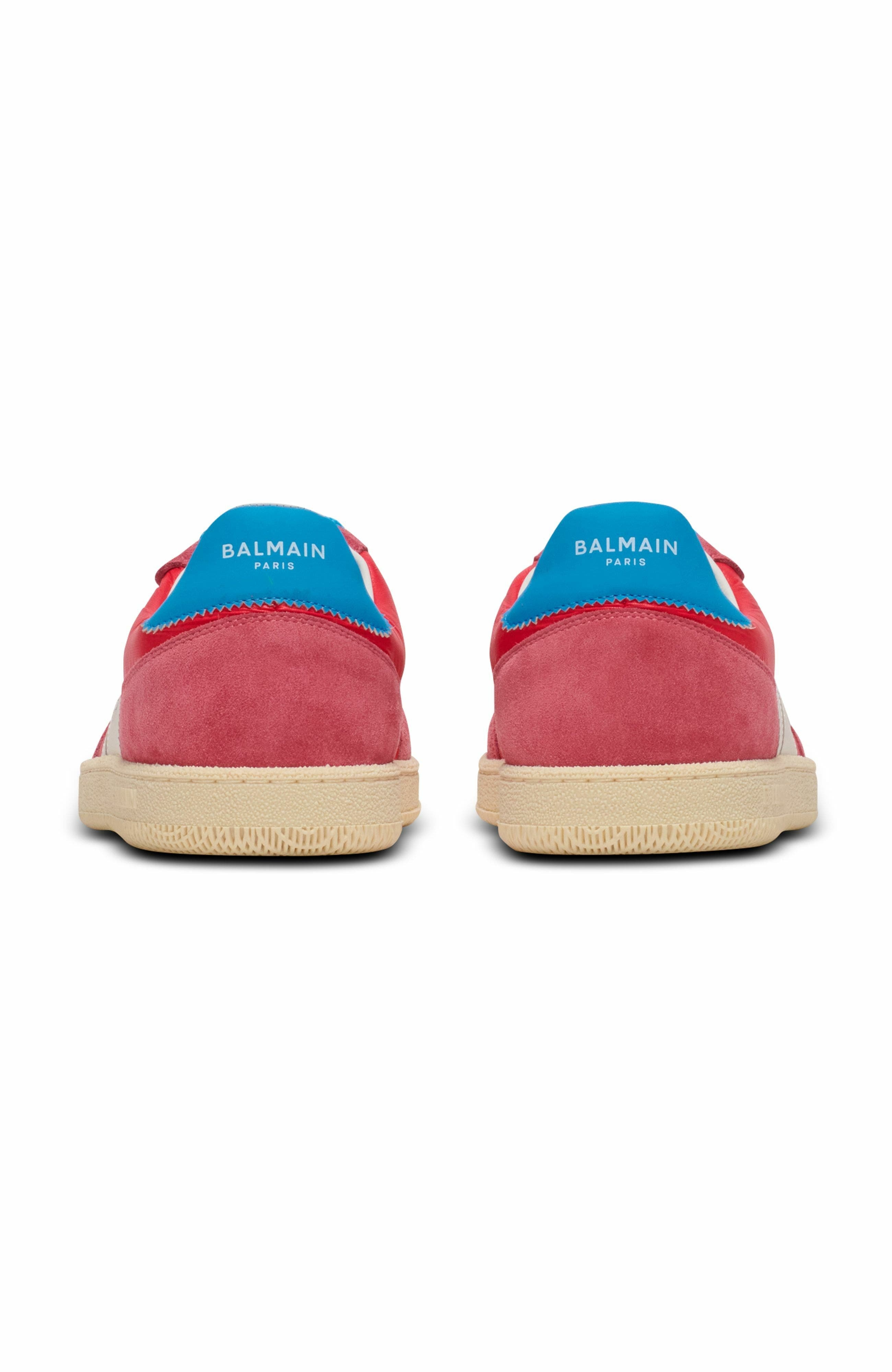 Balmain Swan trainers in suede and nylon in Red at Nordstrom - 3