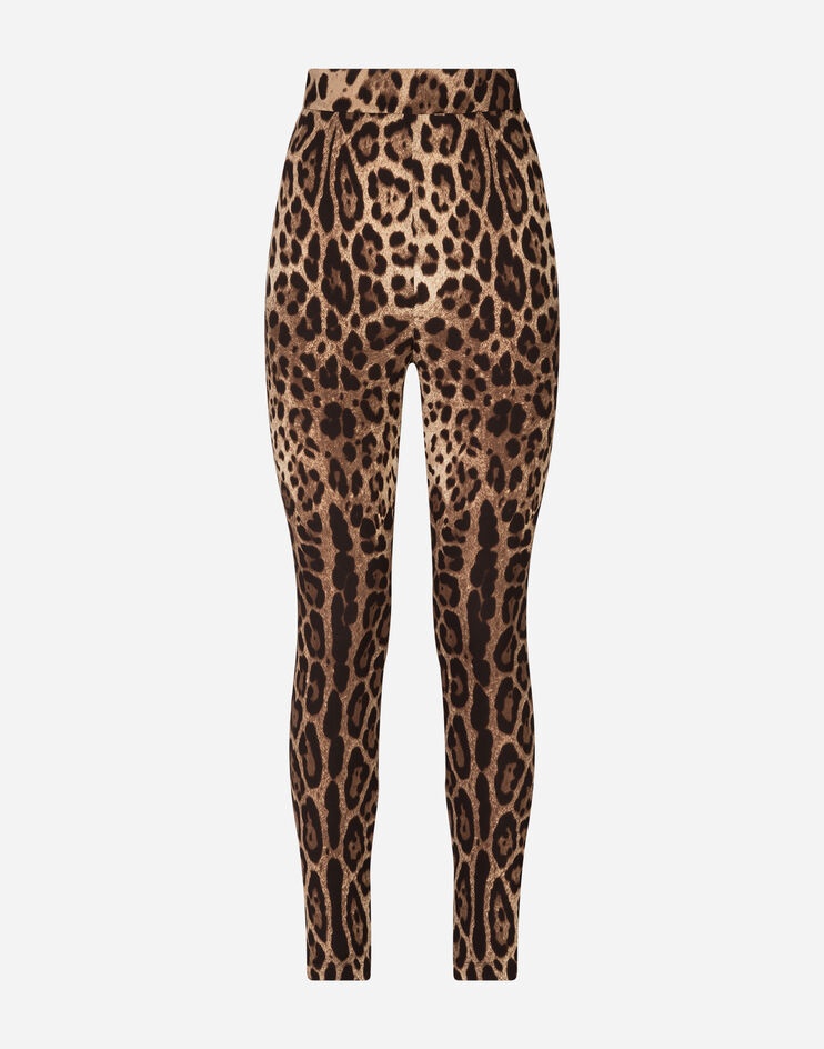 Leggings in charmeuse with leopard print - 3