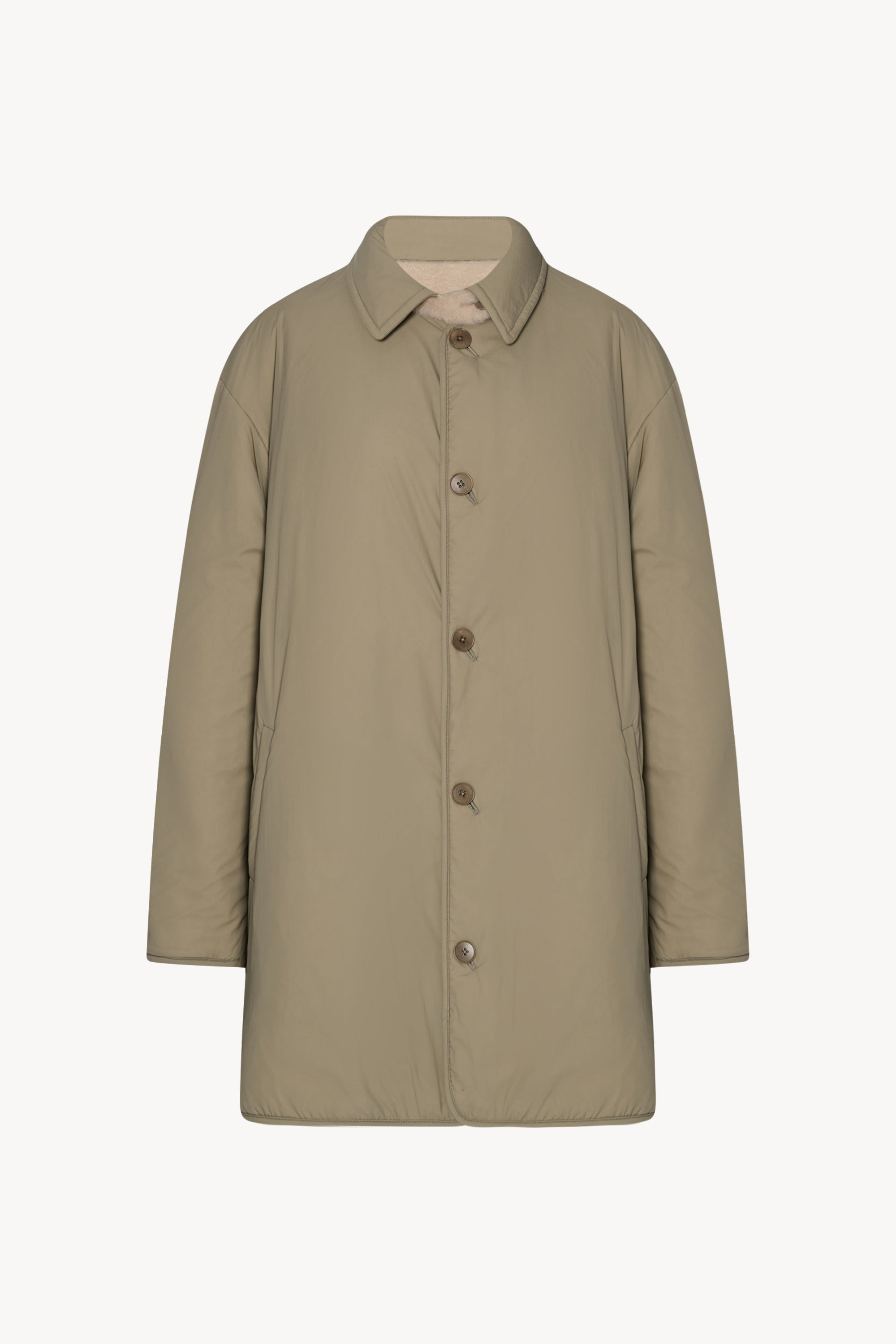 Aurelia Coat in Shearling and Nylon - 3