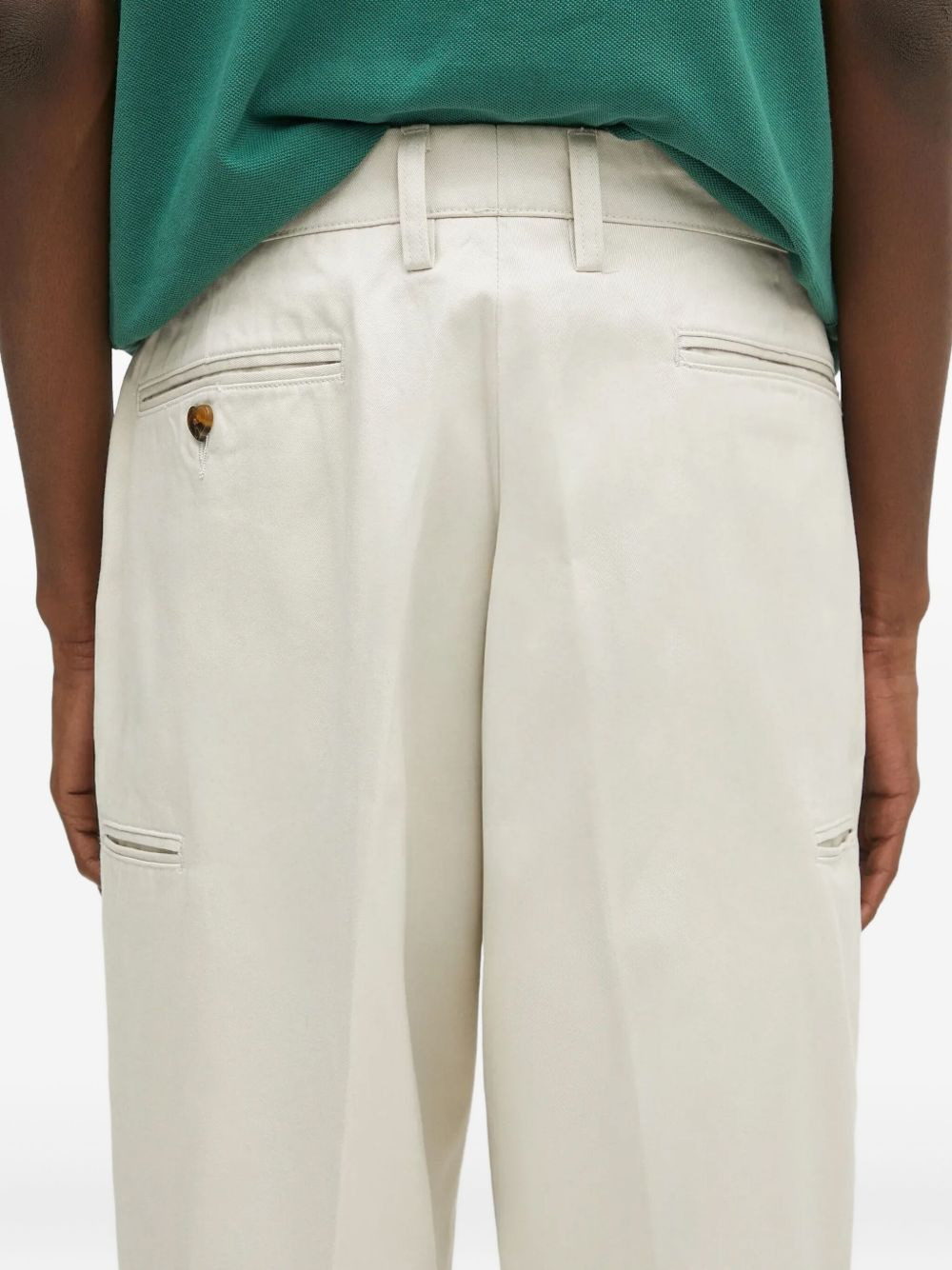heart-embroidered pleated trousers - 4