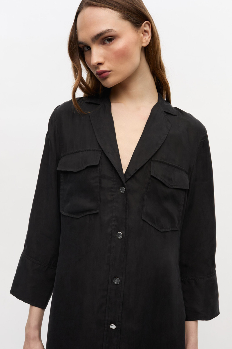 BLACK FLUID CUPRO MAXI DRESS 5