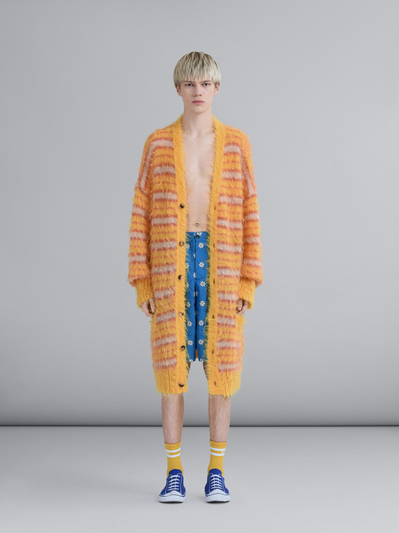 Marni STRIPED ICONIC MOHAIR LONG CARDIGAN outlook