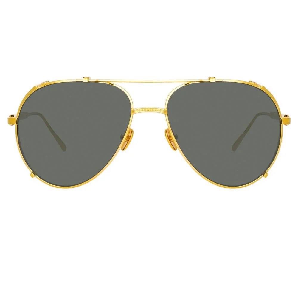 NEWMAN AVIATOR SUNGLASSES IN YELLOW GOLD - 1