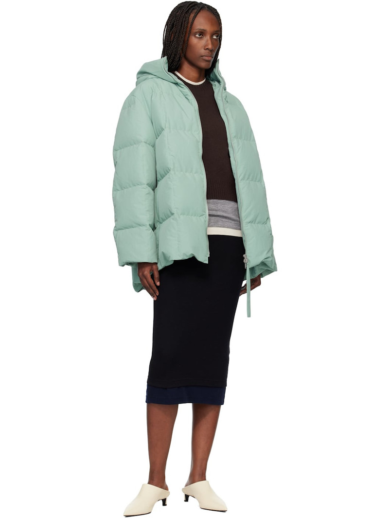 Jil Sander Green Quilted Down Jacket outlook