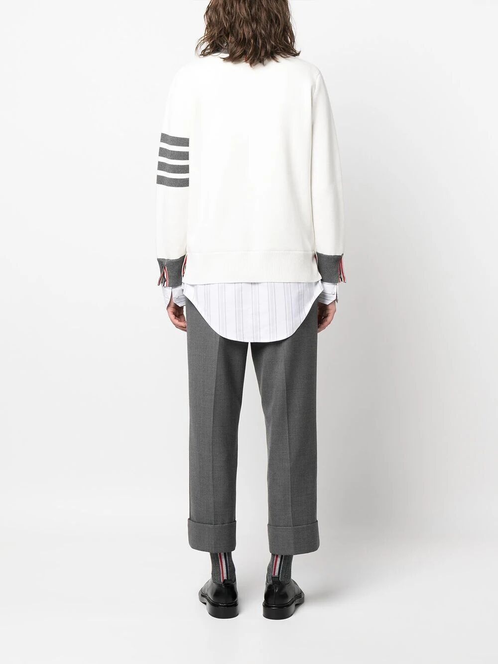 Milano stitch oxford shirt cardigan combo - 4