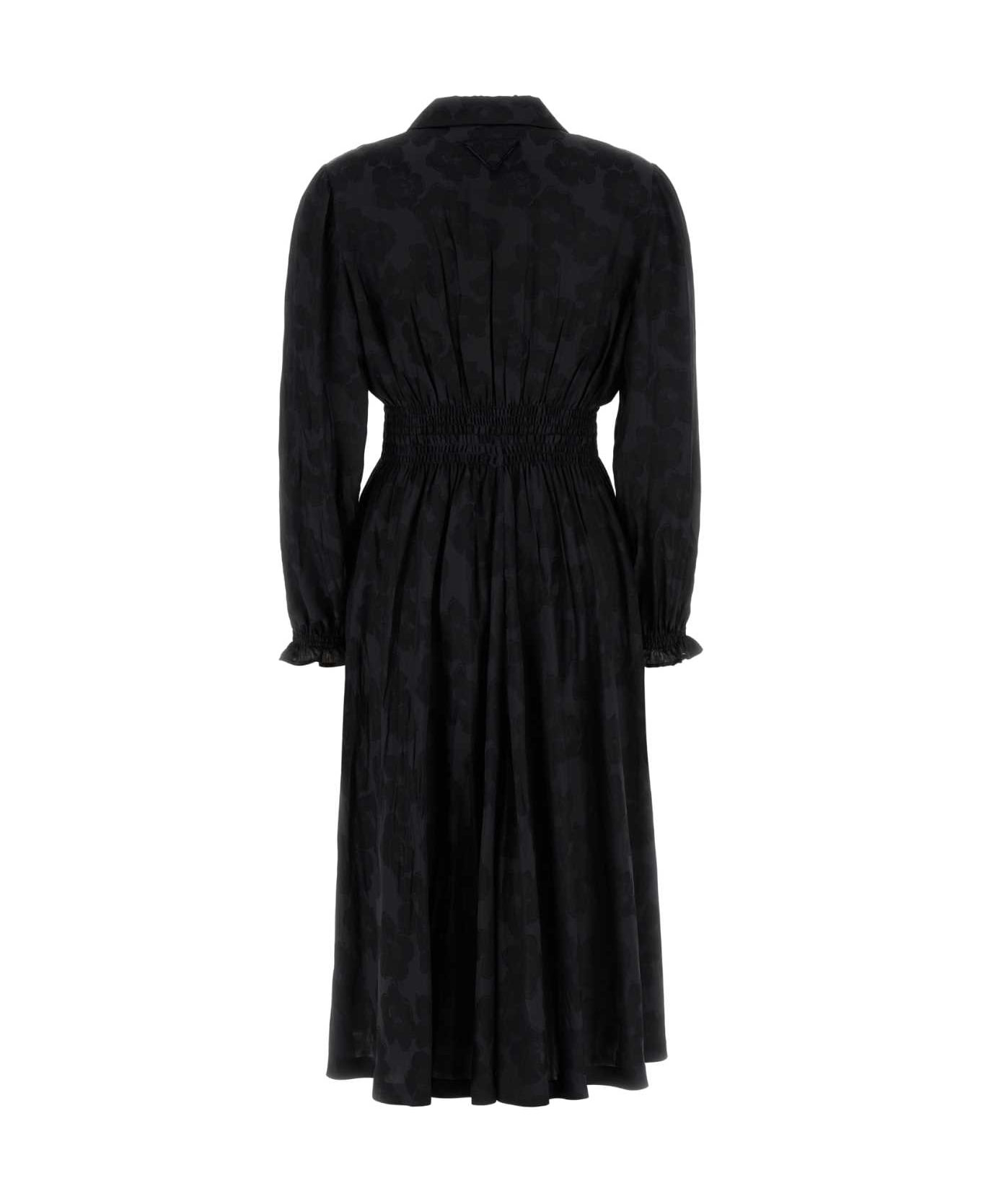 Black Jacquard Dress - 2