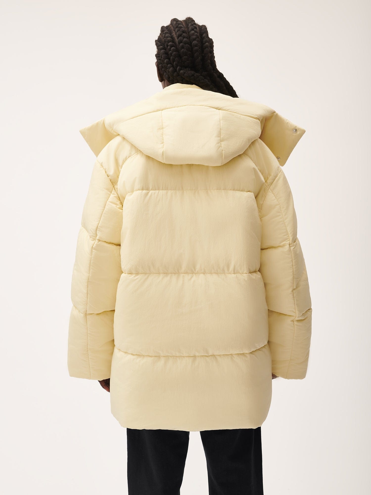 Womens Flower-Warmth Recycled Nylon Long Puffer - Rind Yellow - 3
