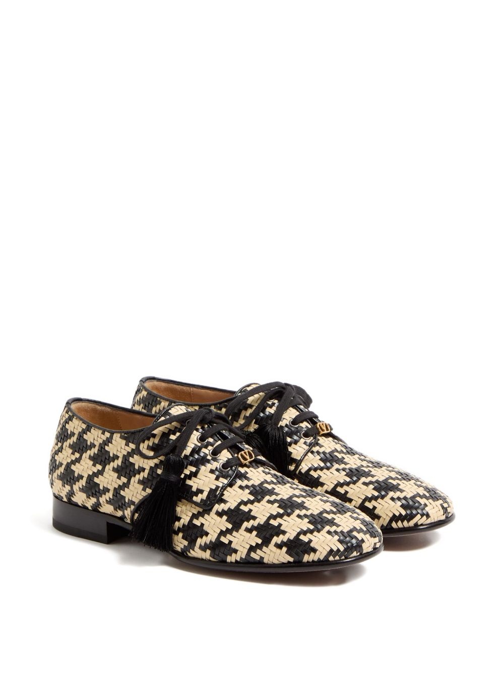 tassel-detail houndstooth loafers - 2