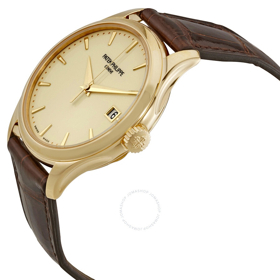 Patek Philippe Calatrava Ivory Dial 18kt Yellow Gold Brown Leather Men's Watch 5227J-001 - 2