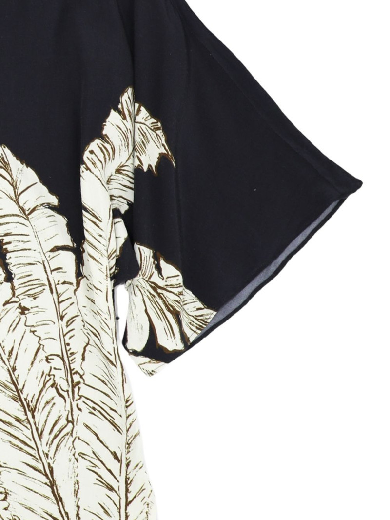 HEMANT & NANDITA Palm boat-neck blouse outlook