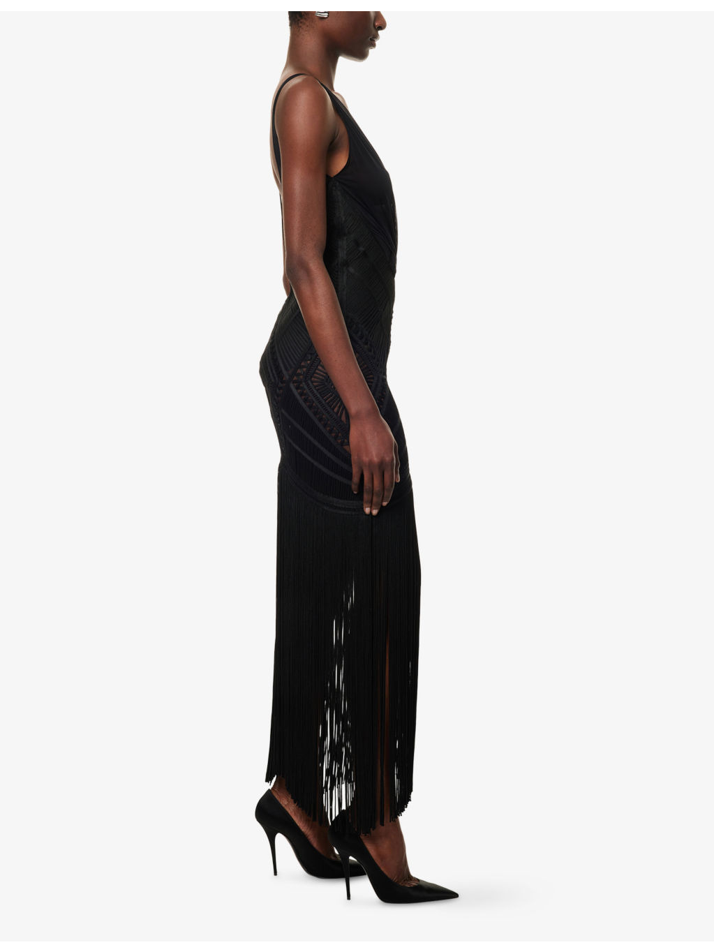 Fringed Embroidered Woven Midi Dress - 3