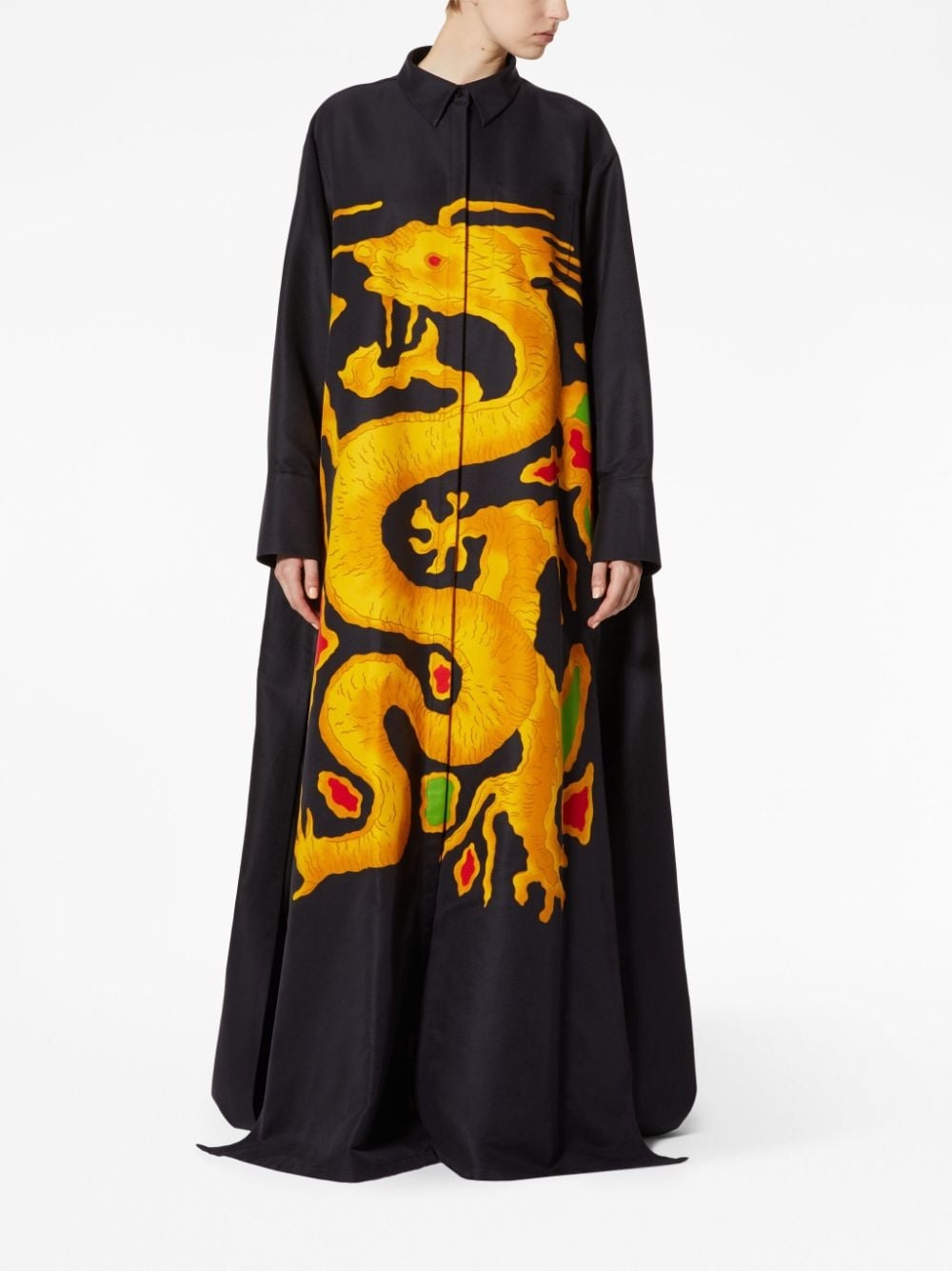 graphic-print faille shirtdress - 3