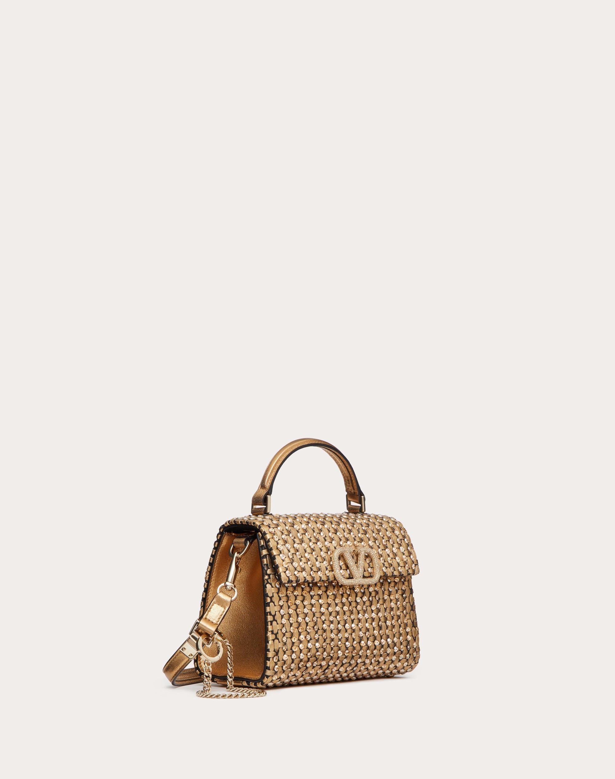MINI VSLING HANDBAG IN WOVEN METALLIC NAPPA LEATHER - 2