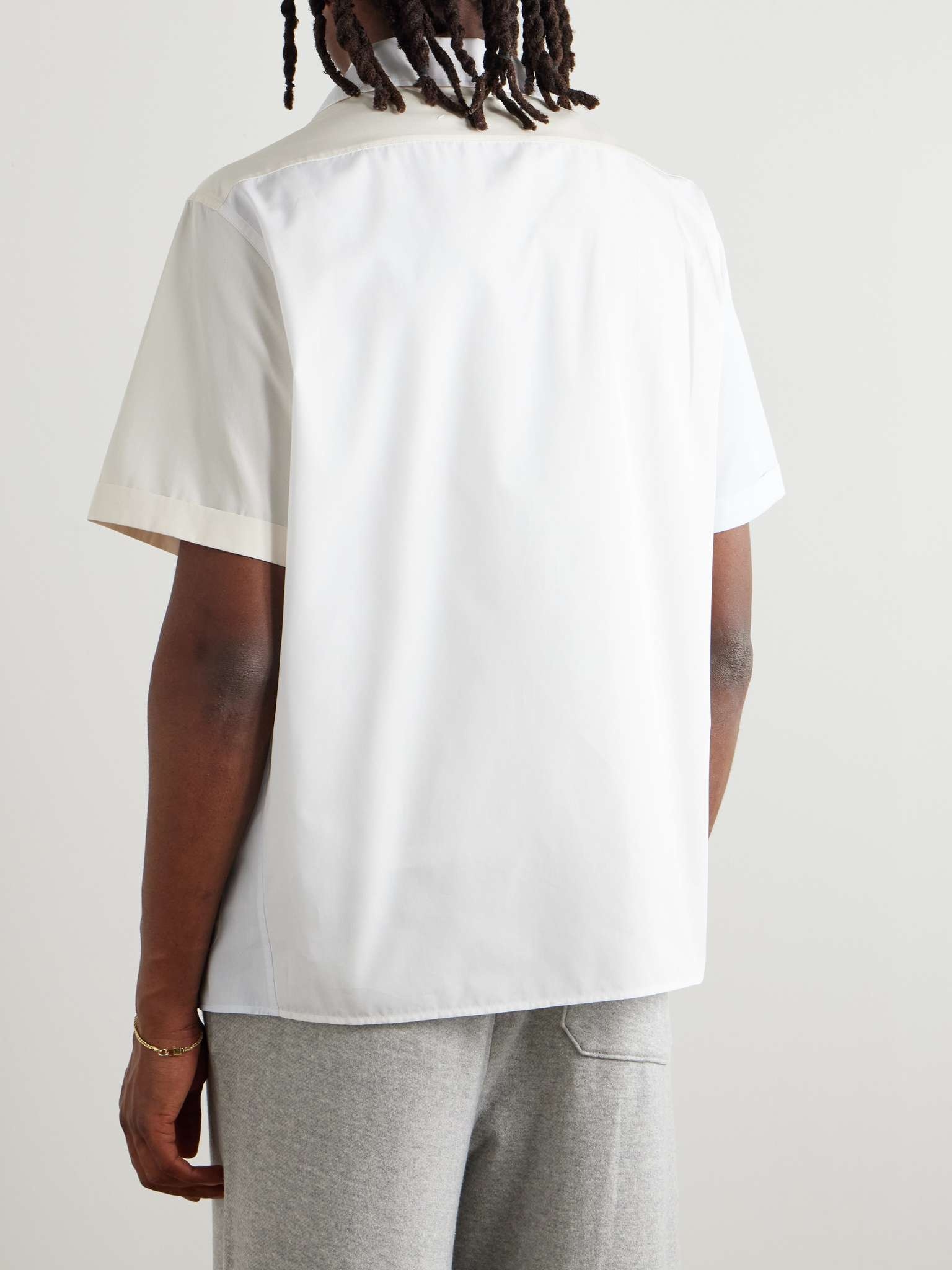 Camp-Collar Colour-Block Cotton-Poplin Shirt - 3