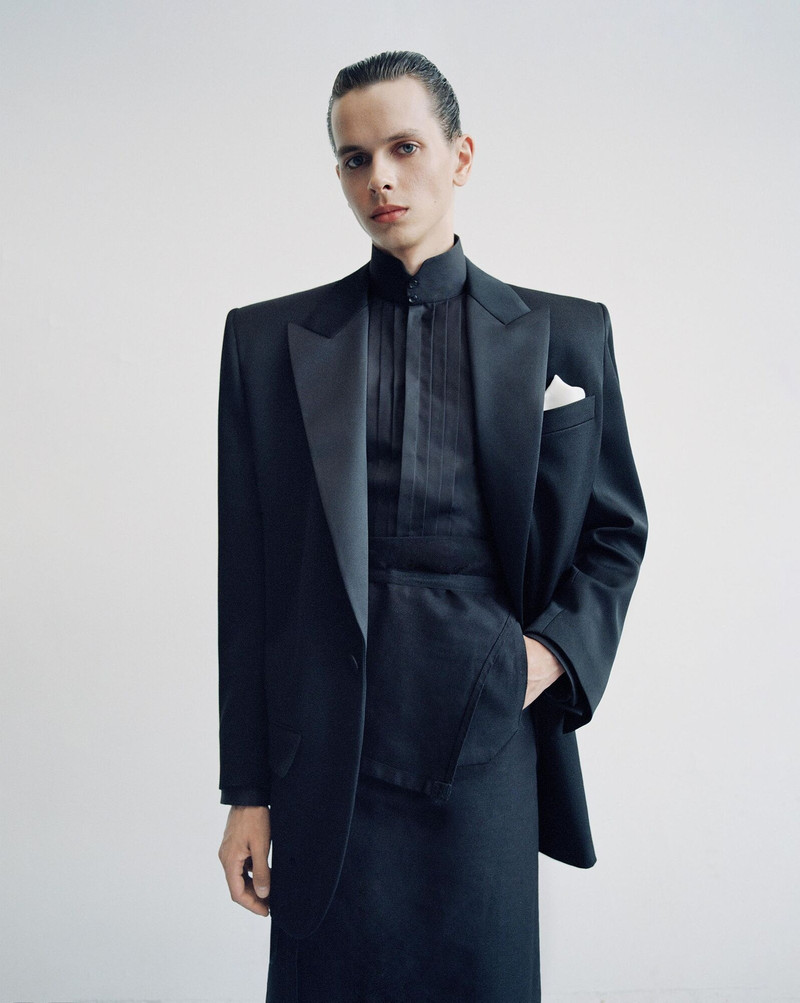 SAINT LAURENT pleated shirt in cotton poplin outlook
