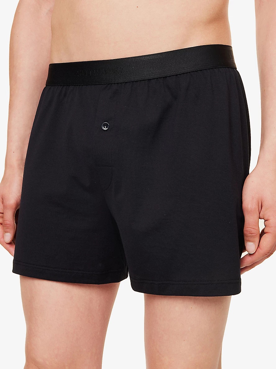 Superfine branded-waistband mid-rise cotton boxer shorts - 4