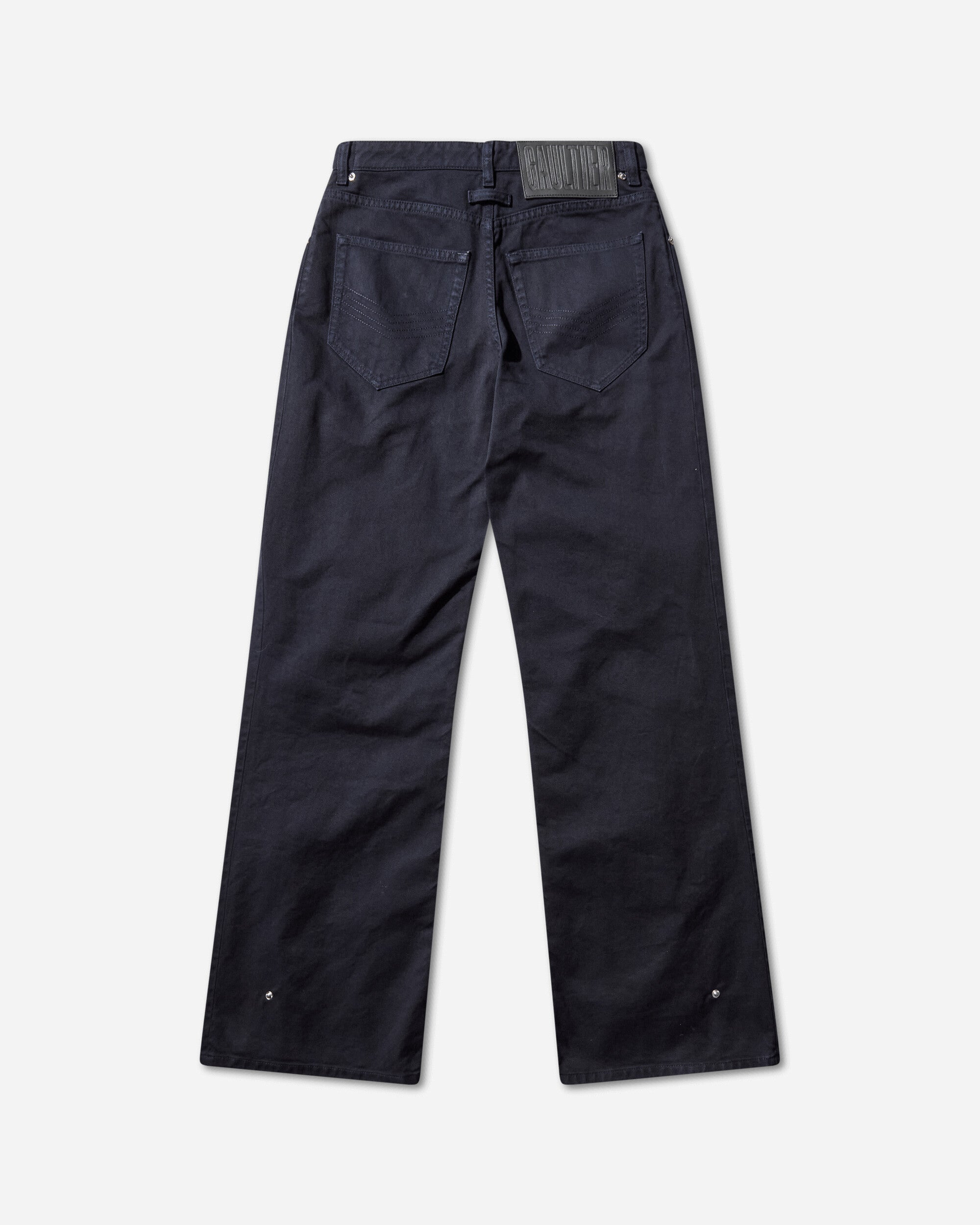 Women's Snap-Button Denim Jeans Navy - 2