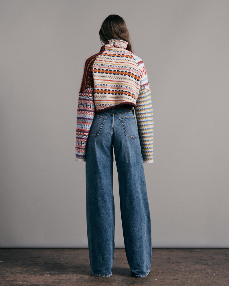 Hollis Wool Fair Isle Turtleneck Cropped Fit Sweater 5