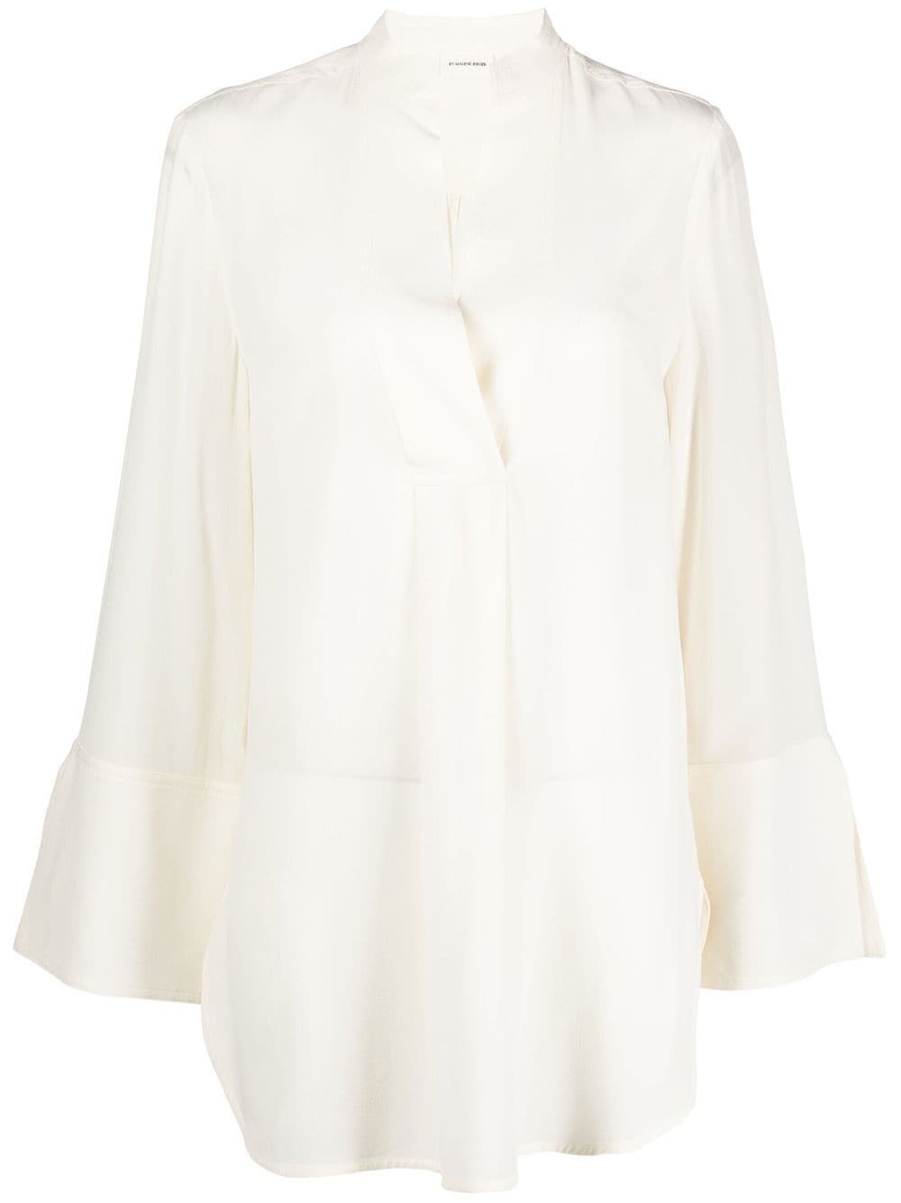 silk button-down blouse - 1
