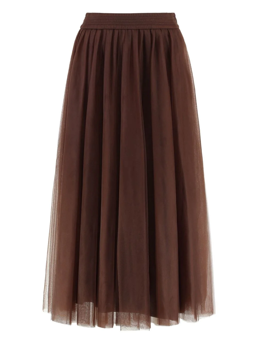 pleated tulle midi skirt - 1