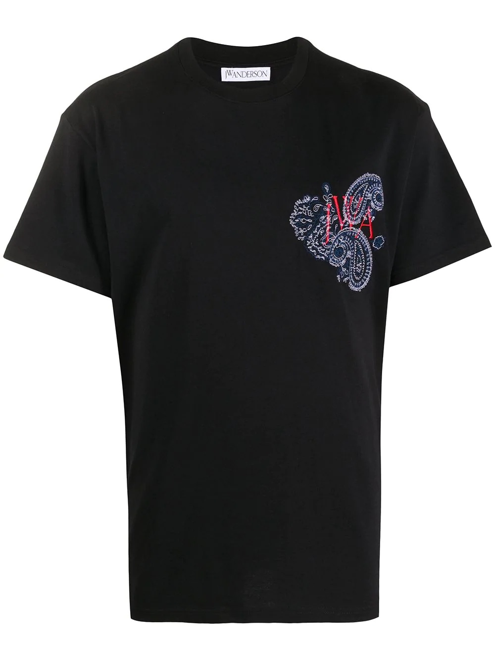 paisley-embroidered T-shirt - 1