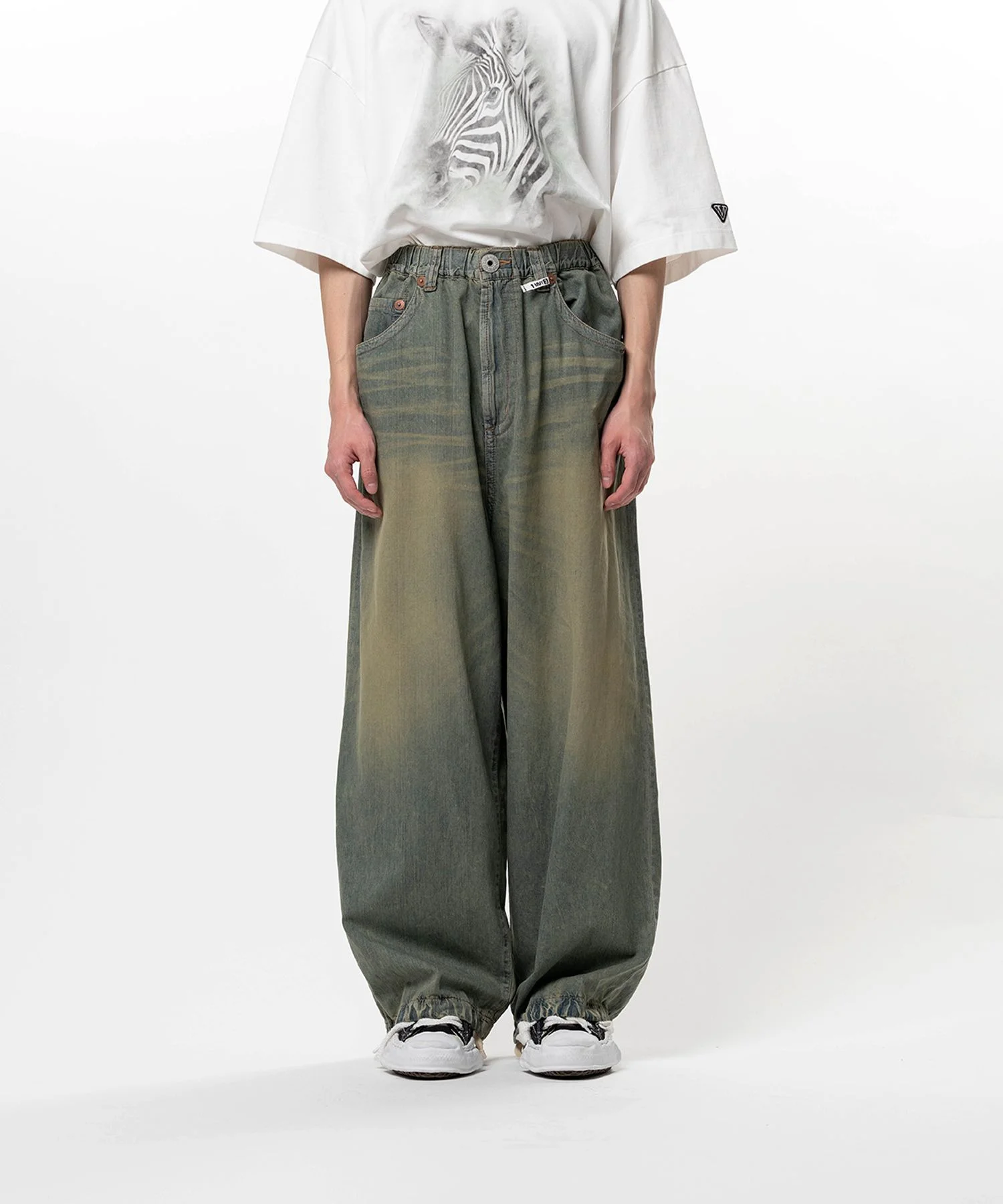 Light Denim Wide Pants - 1