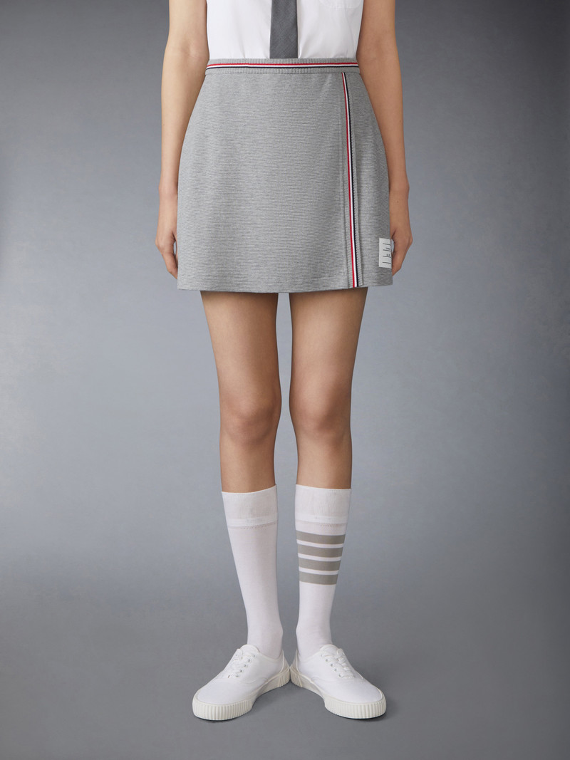 Thom Browne COTTON WAFFLE MINI WRAP SKIRT outlook