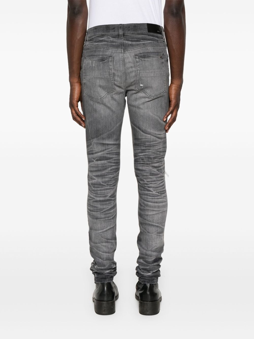 distressed straight-leg jeans - 4