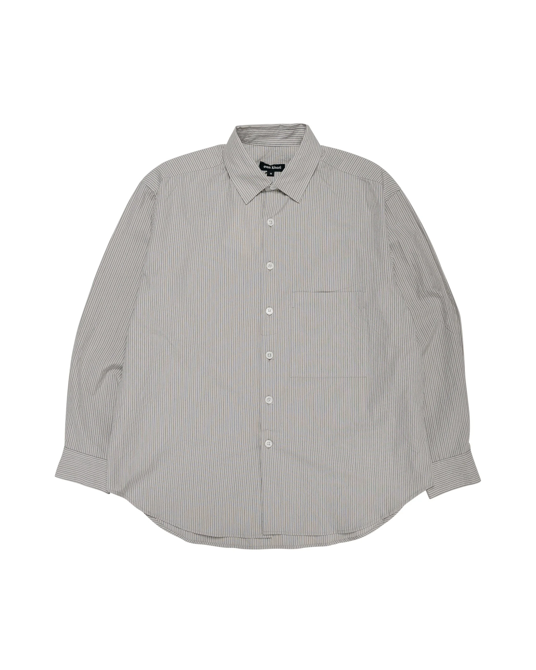 Big Shirt Two Organic Cotton Stripe Light Grey/Black - 1