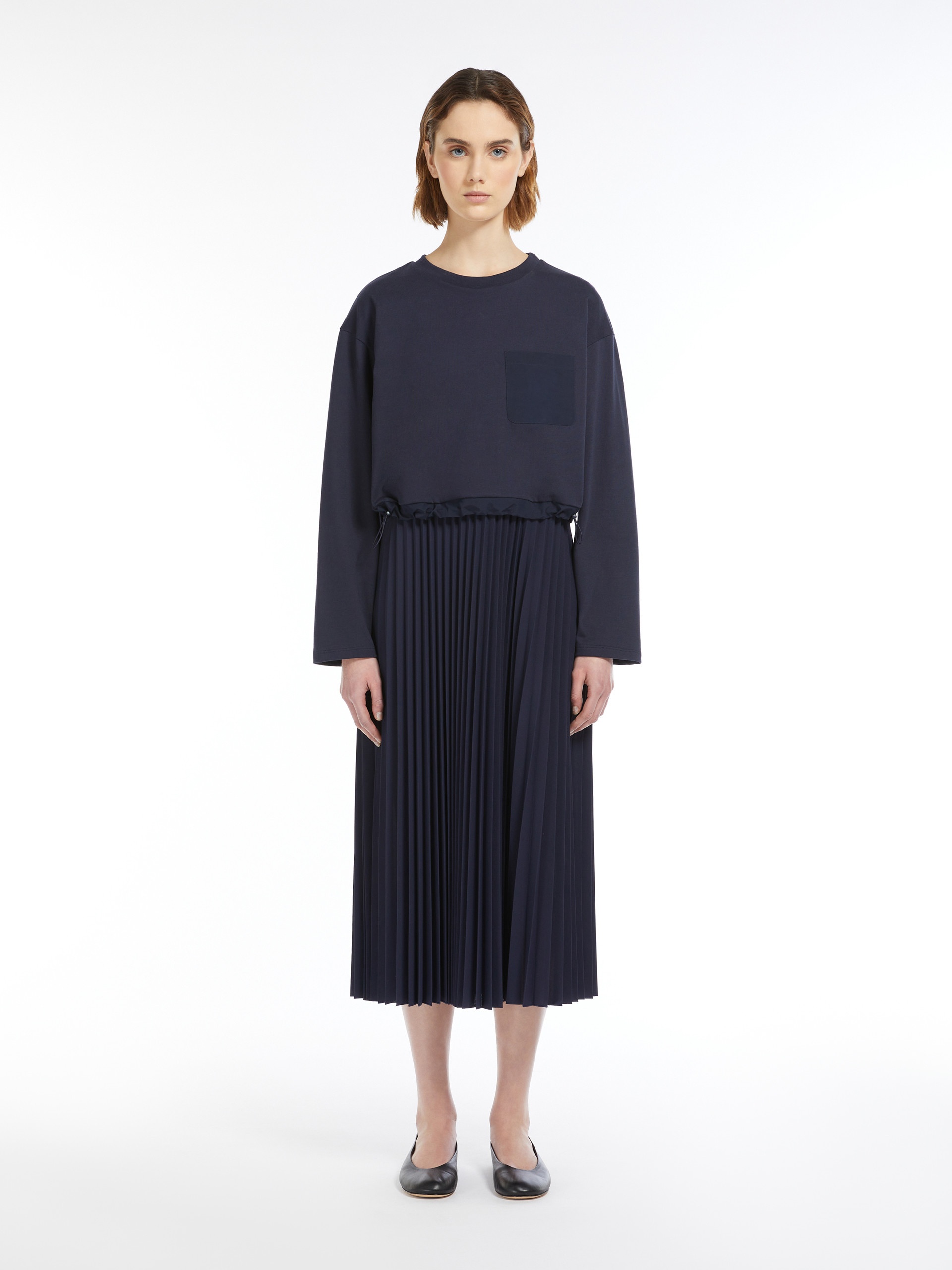 SCATOLA Pleated crepe jersey dress - 3