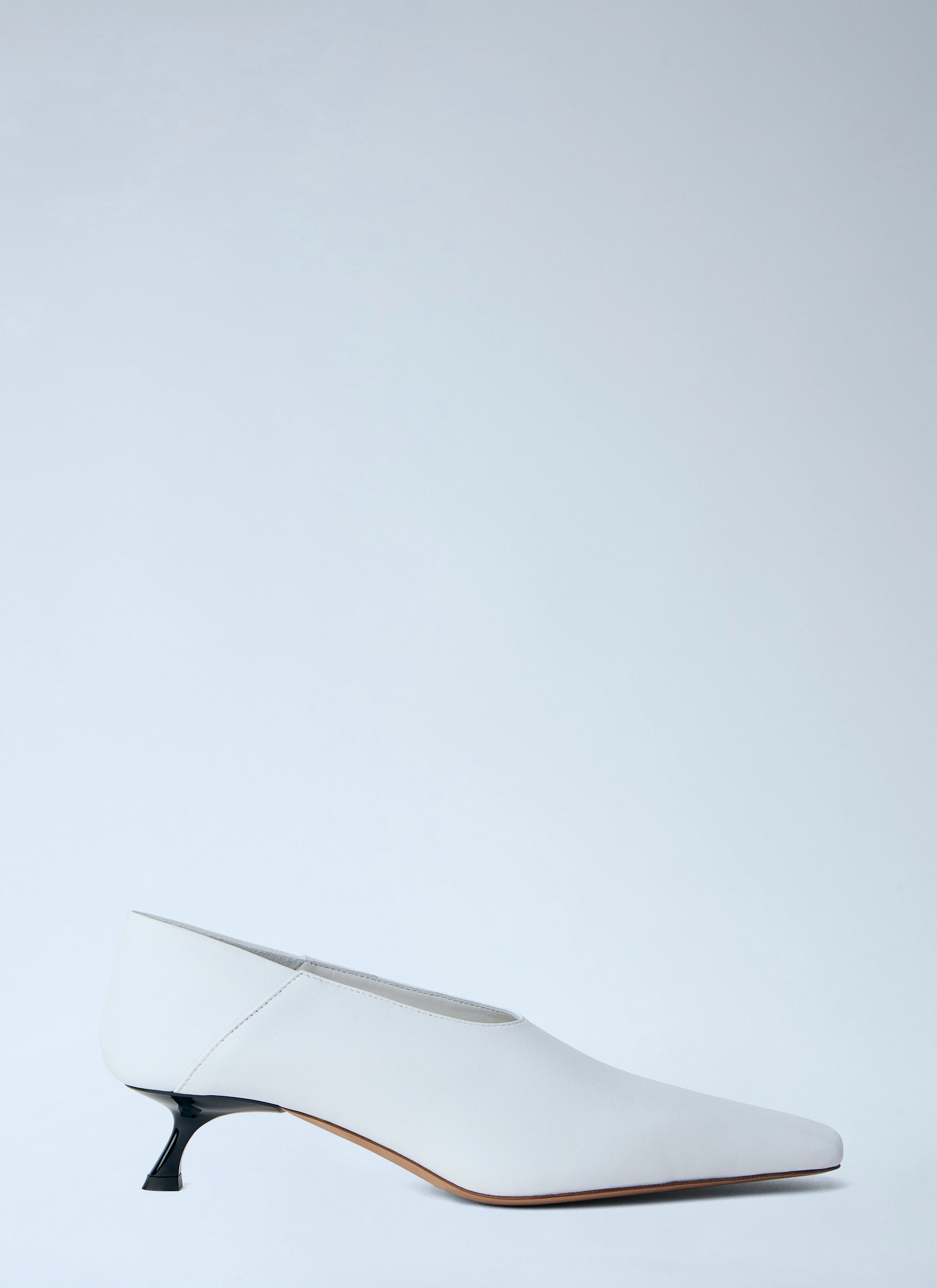 Leather Kitten Heel Pumps - 1