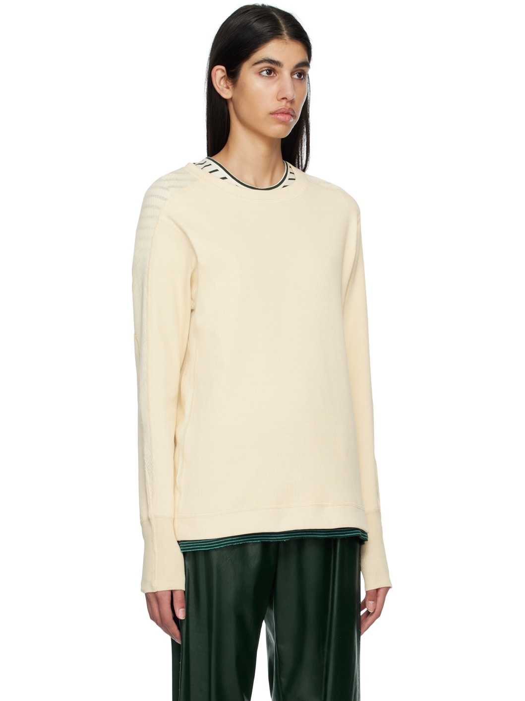 Off-White Paneled Long Sleeve T-Shirt - 2