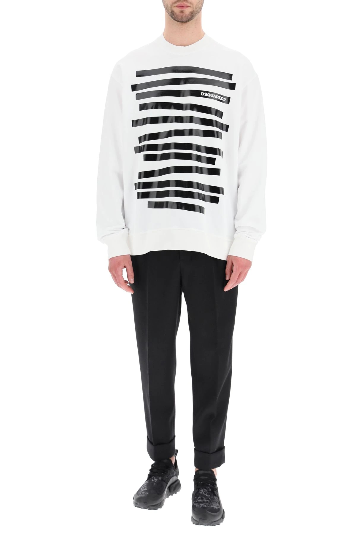 SWEATSHIRT WITH STRIPES AND LOGO - 2