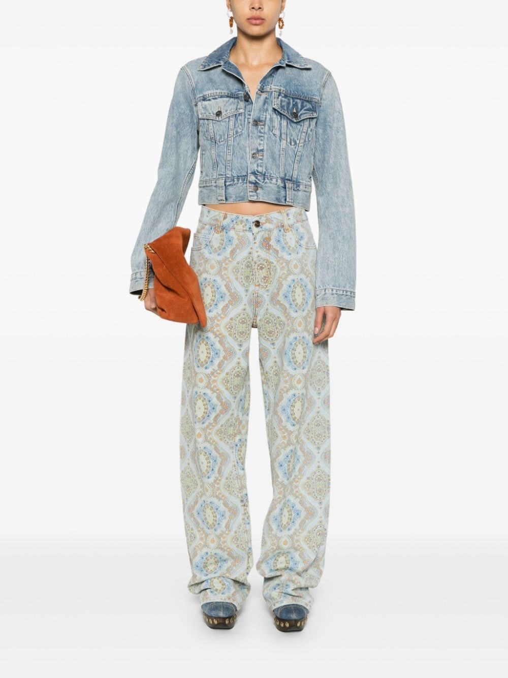 paisley-print straight-leg jeans - 2