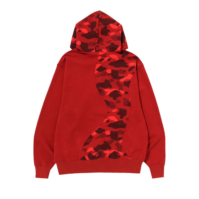 A BATHING APE® BAPE Color Camo College Cutting Relaxed Fit Hoodie 'Red' outlook