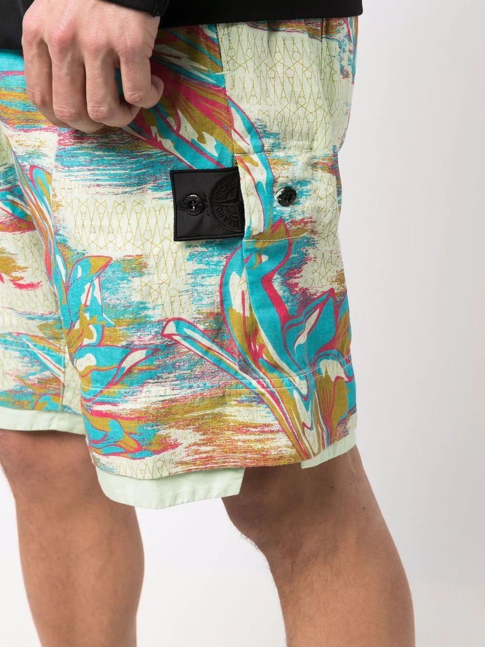 marbled-print bermuda shorts - 5