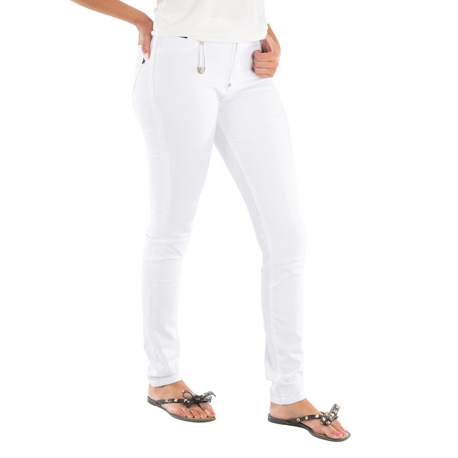 Philipp Plein White High-Waist Cotton Jeggings - 4