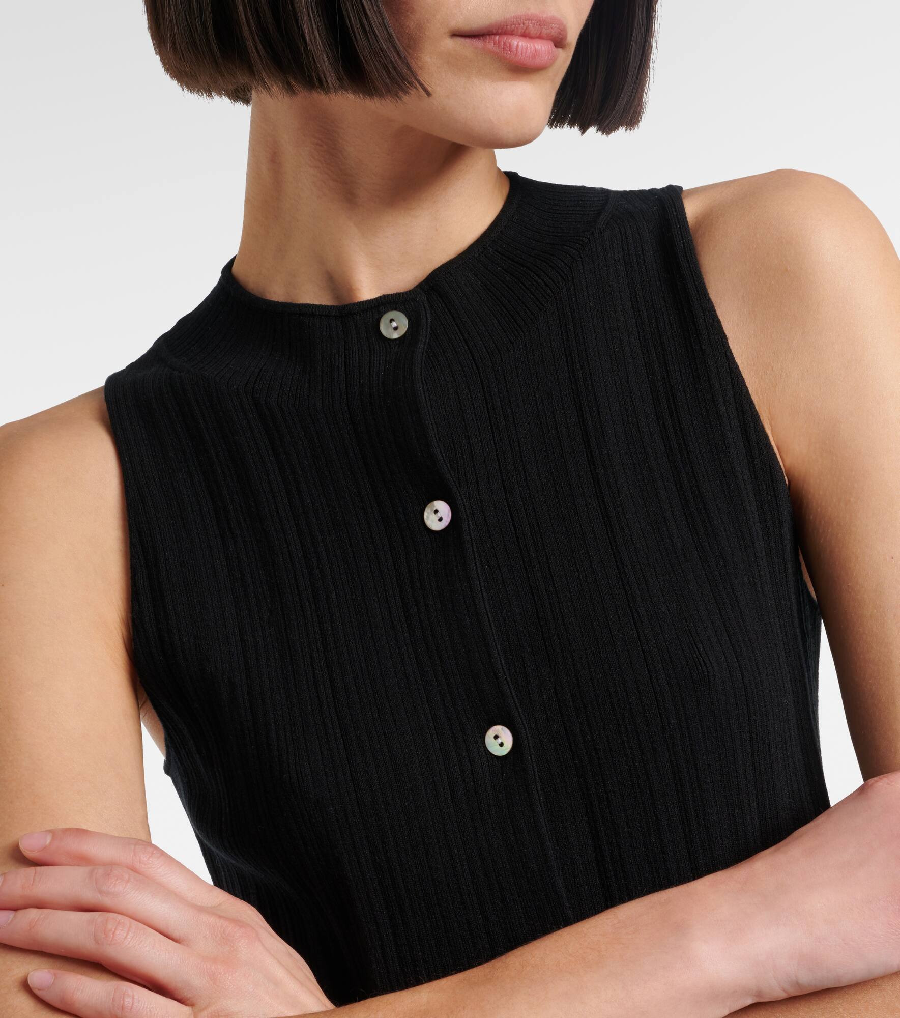 Ribbed-knit cotton top - 4