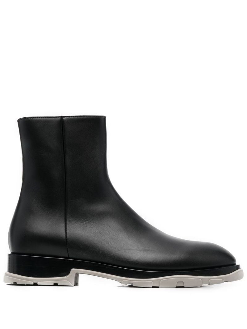 ankle-length leather boots - 1
