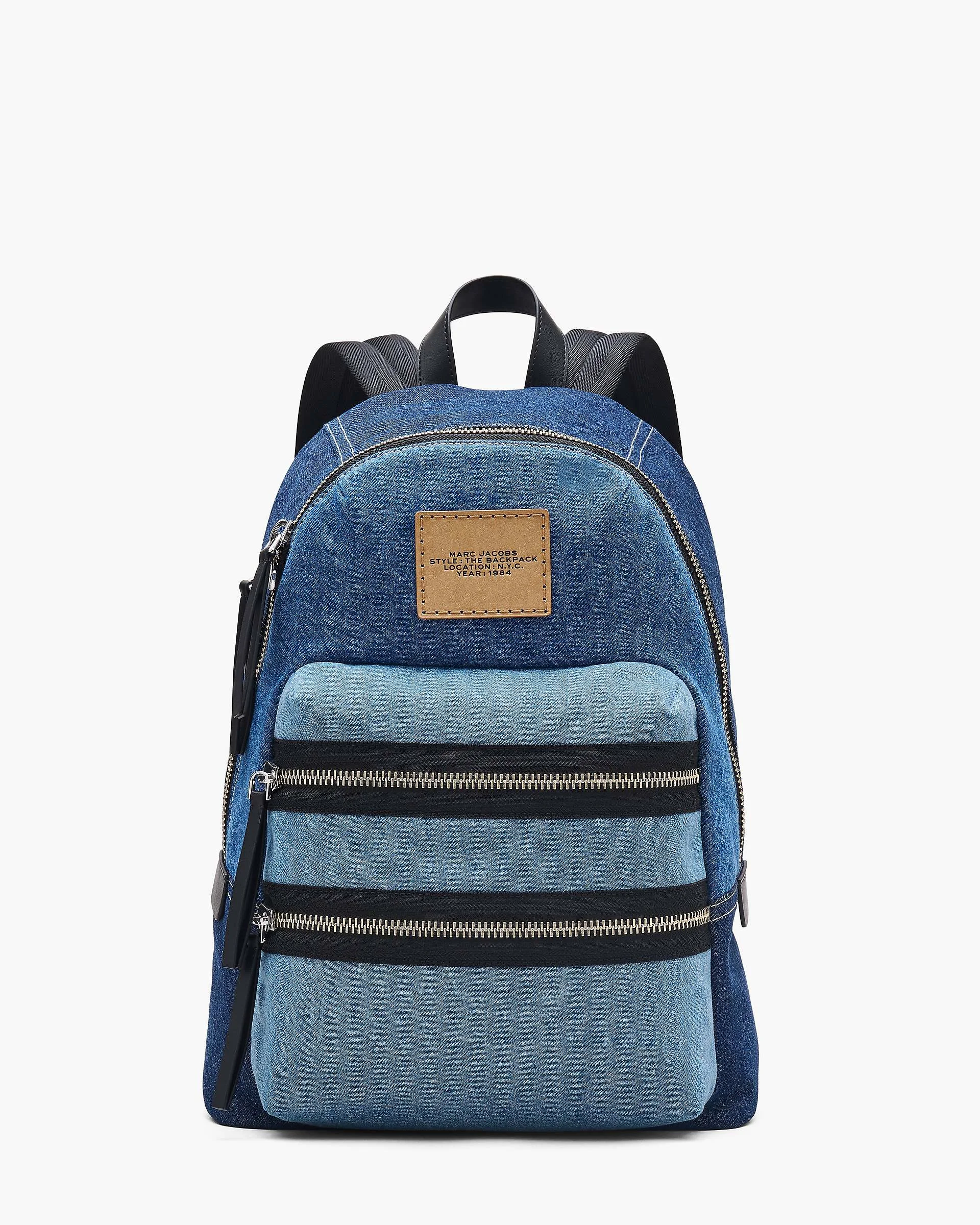 THE BIKER COLORBLOCK DENIM LARGE BACKPACK - 1
