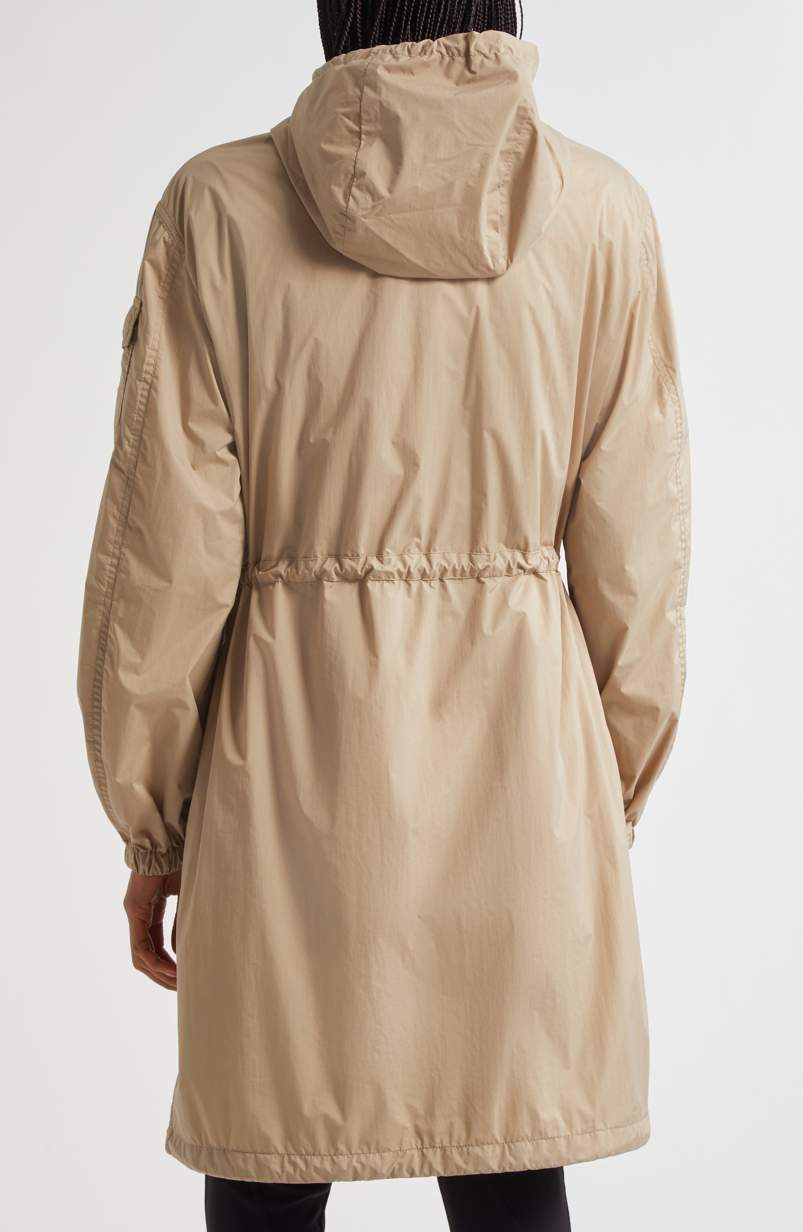 Moncler Nouilles Hooded Longline Coat in Beige at Nordstrom - 3