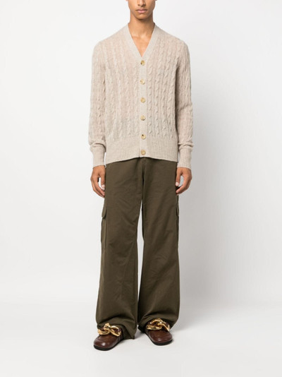 Etro cable-knit cashmere cardigan outlook