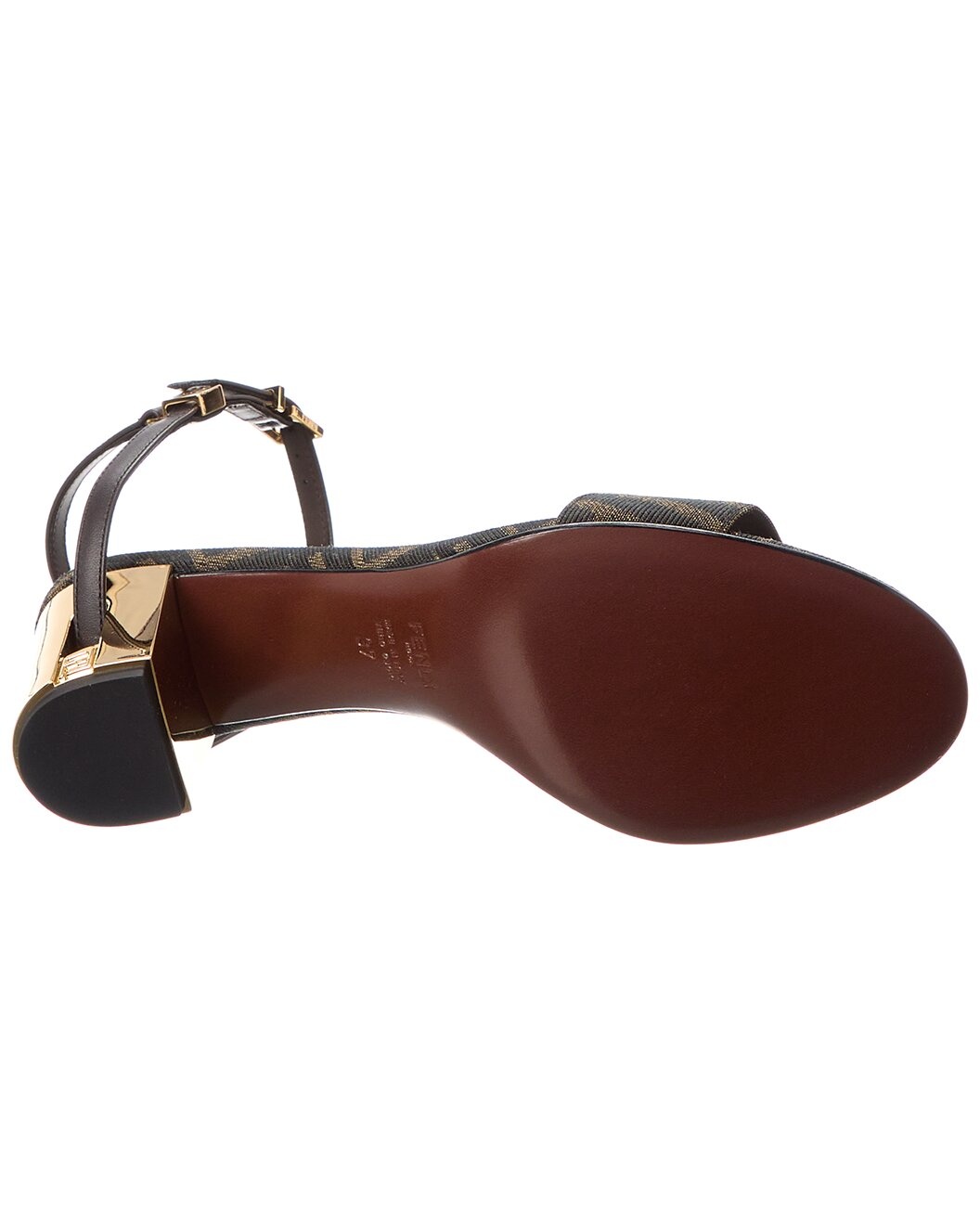 FENDI Delfina FF Jacquard & Leather Sandal - 4