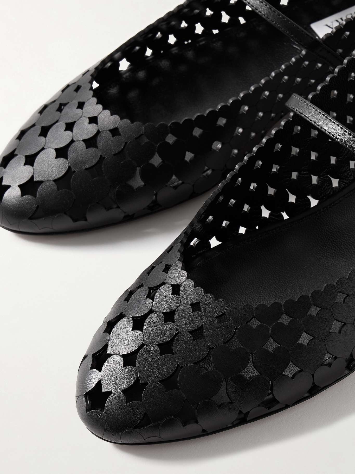 Amourose cutout leather ballet flats Black - 4