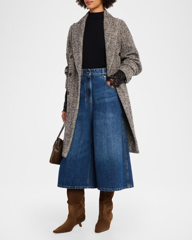 Maxi Herringbone Double-Breasted Coat 4