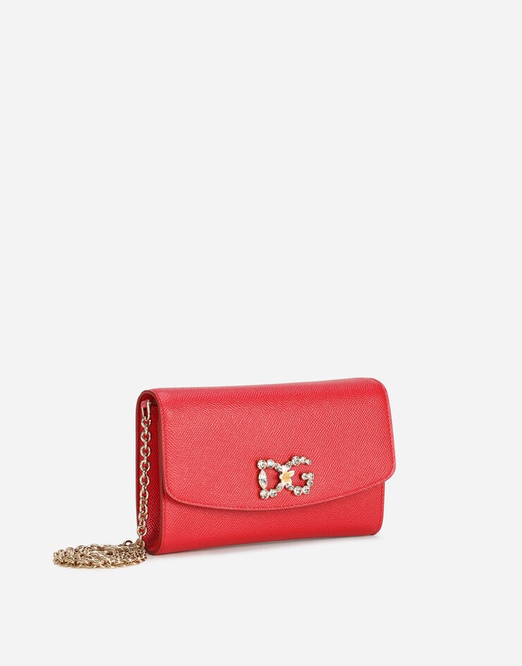 Dauphine calfskin mini bag with rhinestone-detailed DG detail - 3