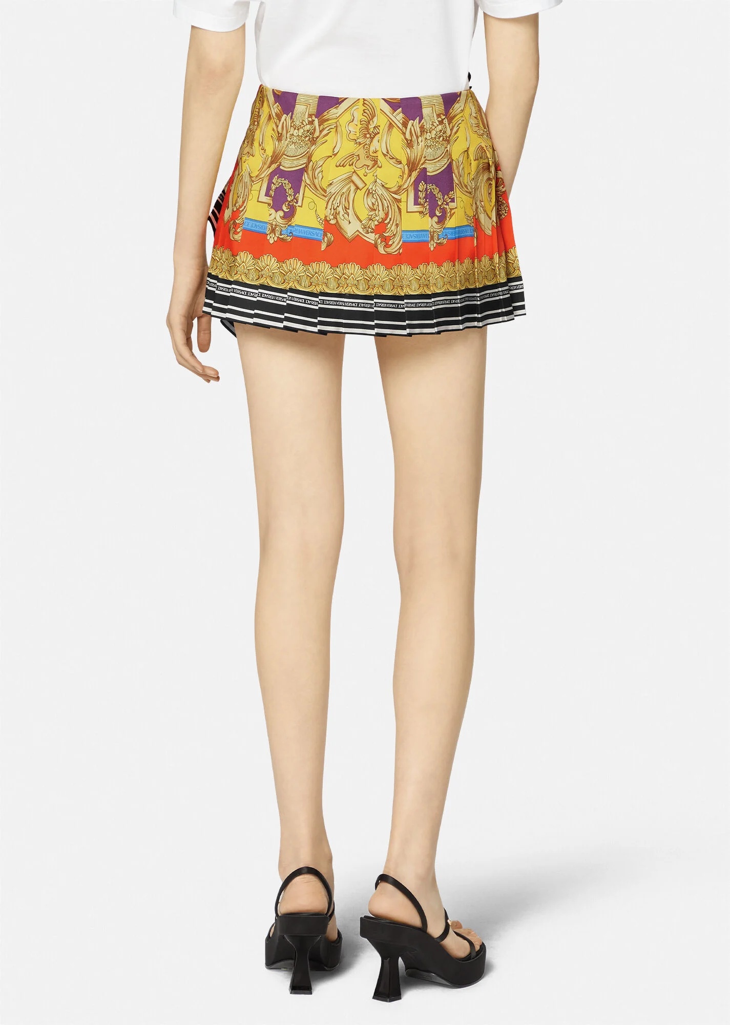 Barocco Goddess Silk Mini Skirt - 4