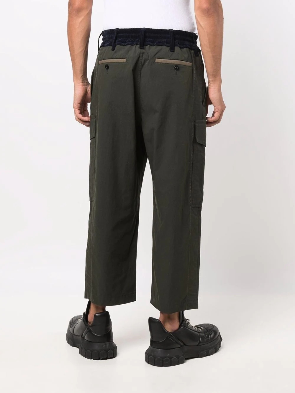 oxford cotton-blend trousers - 4