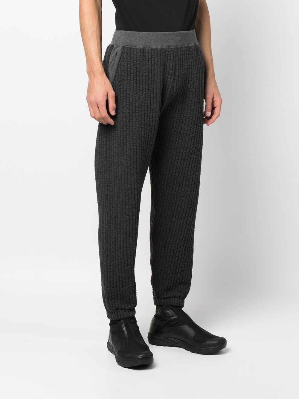 ribbed track cotton-blend pants - 3